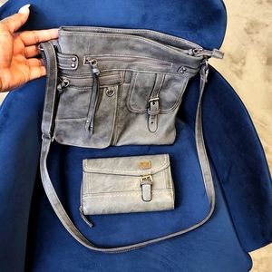 Grey Purse & Wallet